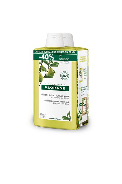 Klorane A La Cidra Champú Ligero Para Cabello Normal/graso Duo 2 X Klorane 400 ml