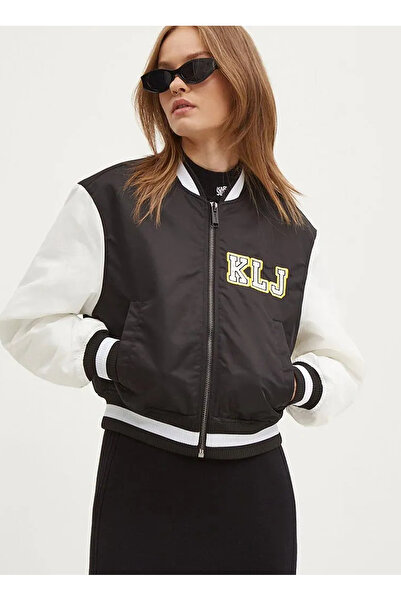 Karl Lagerfeld Jeans Standart Siyah - Beyaz Kadın Ceket 245J1501