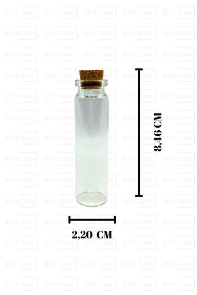 Elitcam 20 ML BOROSİLİKAT CAM ŞİŞE - MANTAR TIPALI - SÖZ, NİŞAN, KINA HEDİYELİKLERİ