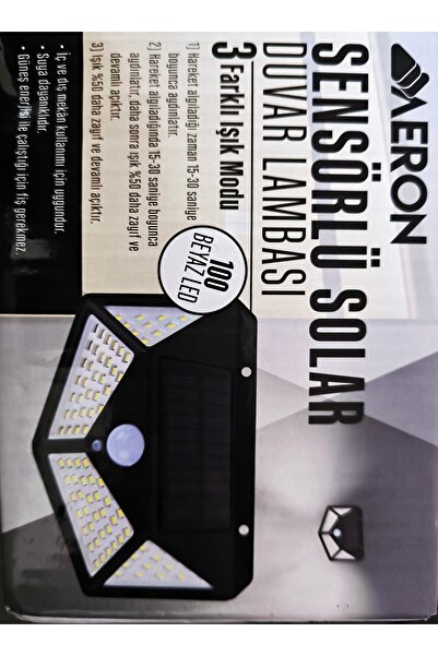 aeron sensörlü solar duvar lambası