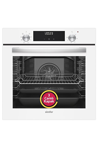 Simfer 8209 Ankastre QS 9 Fonk Beyaz Cam Power Turbo Dij. Saat