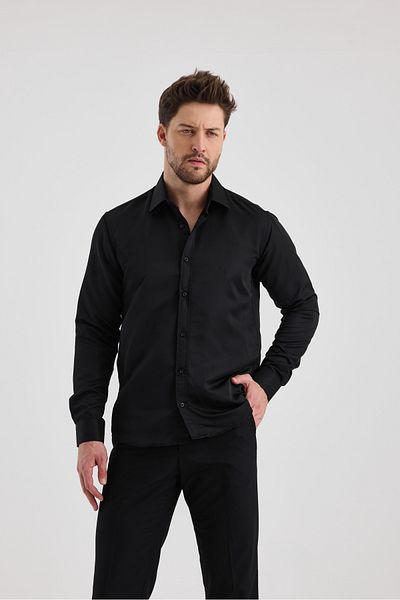 macharel jeans Ανδρικό μακρυμάνικο πουκάμισο με λεπτή εφαρμογή