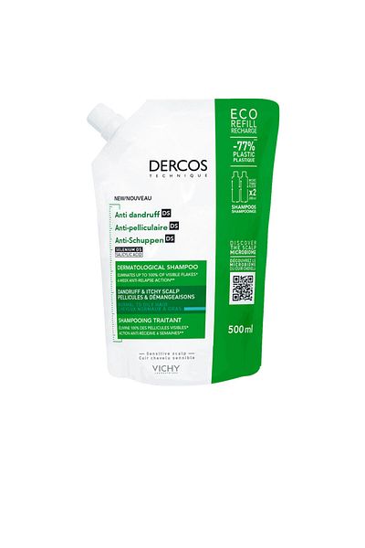 Vichy Dercos 500 ML – Anti-Schuppen-Haarpflege-Shampoo für fettiges Haar, Nachfüllpackung