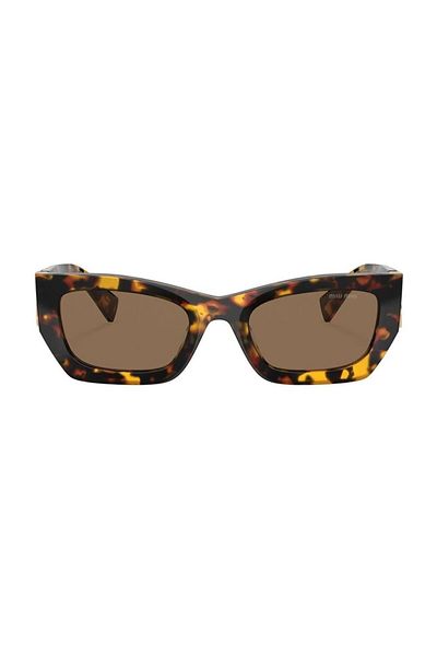 Miu Miu 09ws Vau06b 53 نظارات شمسية نسائية ذات عين القطة باللون البني