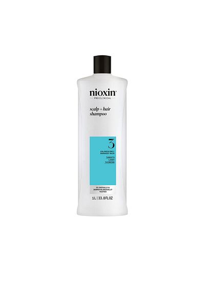 Nioxin System 3 – Şampuan – Gefärbtes und strapaziertes Haar mit milderer Schwächung, Nioxin 1000 ml