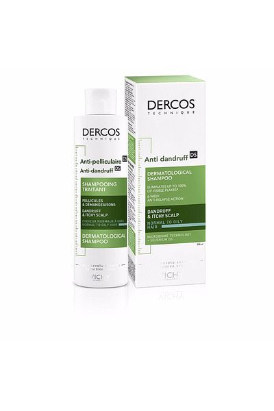 Vichy Dercos 200 ml – Haarpflegeshampoo, Anti-Schuppen, für fettiges, normales Haar