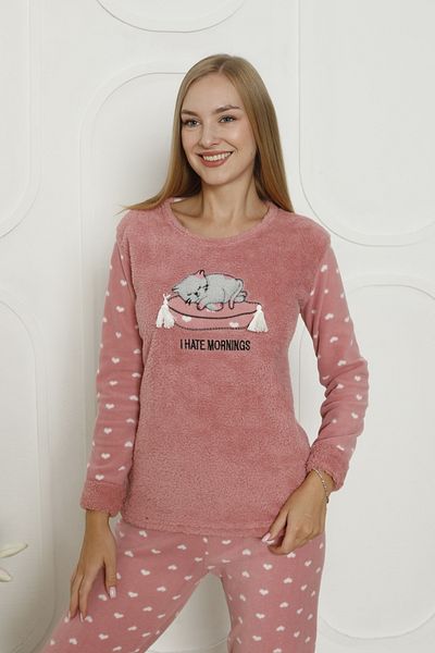 Wordex Fwn 5006 Fleece Plush Winter Soft Pajama Set - with Sleeping Cat