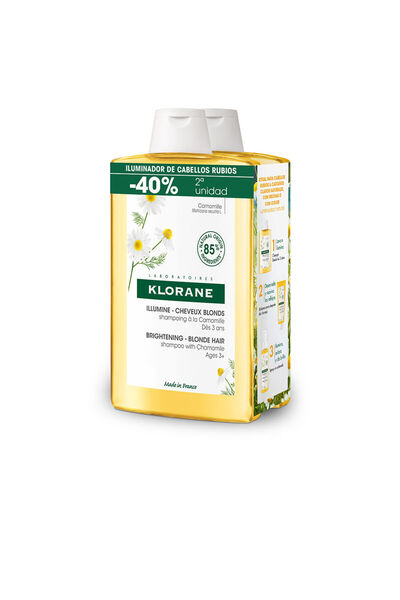 Klorane A La Camomila Champú Iluminador Reflejos Rubios Duo 2 X 400 ml