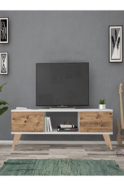 Mbes Mobilya 140 Cm Eda Beyaz-atlantik Tv Ünitesi