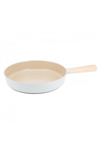 NEOFLAM ,Fika,Non Stick,Frying Pan,28cm,Wood Handle,Suitable for stove & Induction,Off White Sand