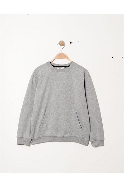 BOYS AND GİRLS Hanorac oversize pentru fetiță cu buzunare - gri