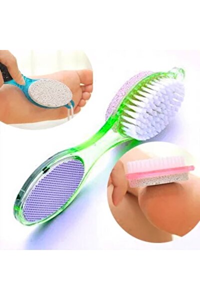 RELATOS Törpülü Fırçalı Topuk Taşı -4'ü 1 arada ayak bakım pedikür için ponza...