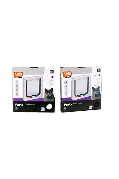 Karlie 4-Way Lockable Cat Door 19,2X20Cm Brown