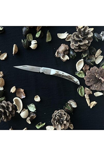 Sürmene El Yapımı Geyik Boynuzundan Çelik Çakı Srmn8003