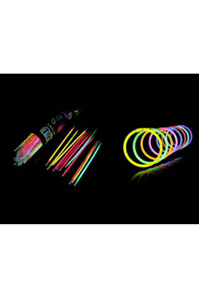 HerEveOyuncak 10 Adet Glow Stick Bracelet Fosforluu Kırılaan Çubuk Bileklik (PV)