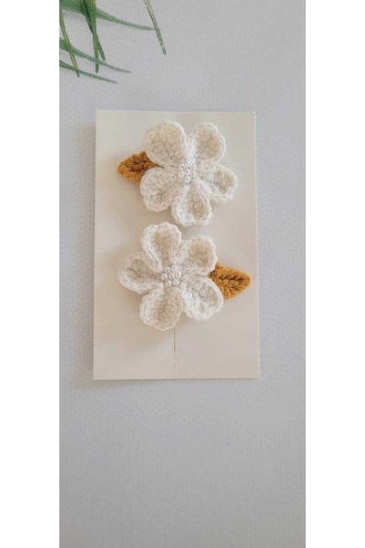Kadın Girişimciler Atölyesi Flower of Love 2 Pack Hairless Baby Buckle Clip Newborn Buckle
