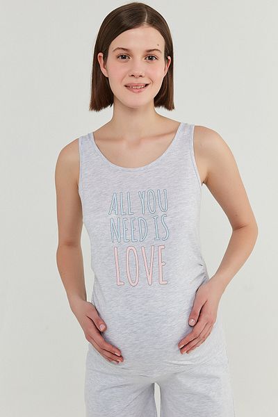 Penti Light Gray Melange Mama Pregnant Love Undershirt