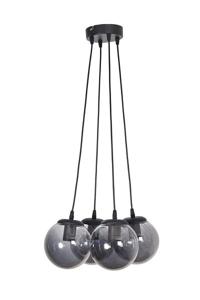 Modavize Zaragoza Modern Design Living Room Kitchen Bedroom Black Color Smoked Glass 4-Piece Chandelier