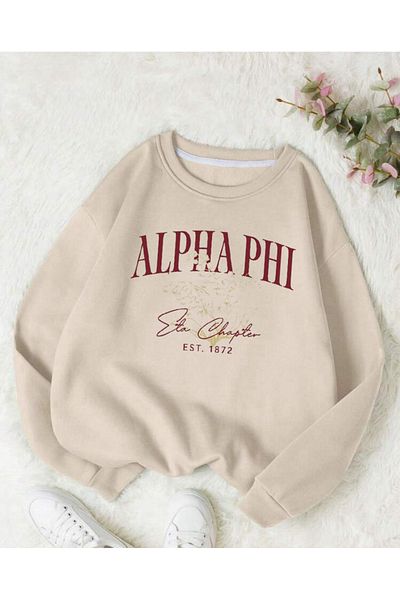 FAVORİST Φούτερ ALPHA PHI με στάμπα Oversize Mold Crew Neck