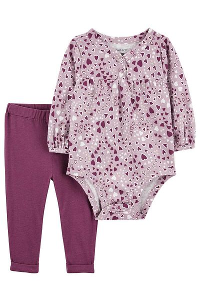 Carter's Purple Baby Girl 2-Piece Top and Bottom Set