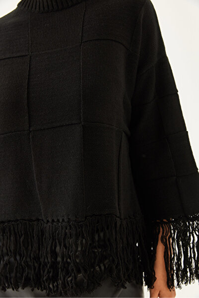 Bianco Lucci Γυναικείο πλεκτό πουλόβερ με φούντα