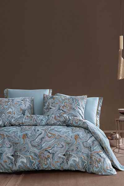 Yataş Set cuvertură de pilota supradimensionată din satin din catifea Charme Vina Mint