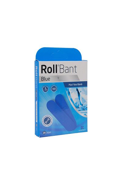 Roll Pack of 20 Blue Band-Aid - Blue