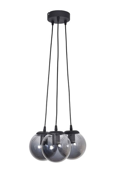 Modavize Zaragoza Modern Design Living Room Kitchen Bedroom Black Color Smoked Glass 3-Piece Chandelier
