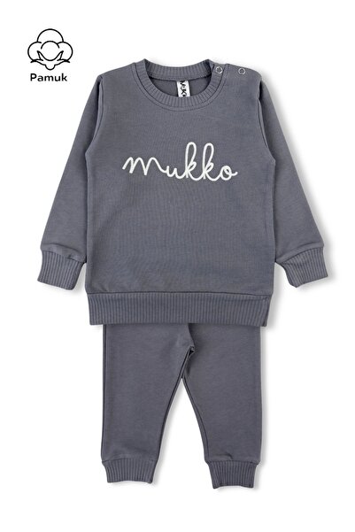 difa kids Mukko Embroidery Design Seasonal Anthracite Unisex Baby Boy Girl To...