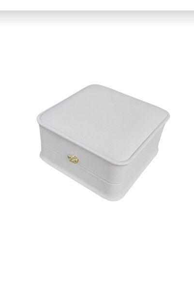BURAKKUTU Deri Kelepçe & Bilezik Kutusu Lüks (Beyaz)