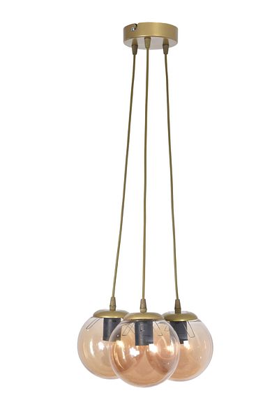 Modavize Zaragoza Modern Design Living Room Kitchen Bedroom Antique Color Honey Glass 3-Piece Chandelier