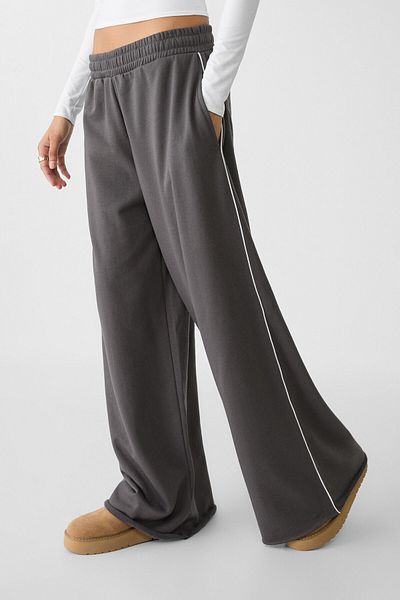 Stradivarius Stripe Detail and Cotton Wide Leg Pants