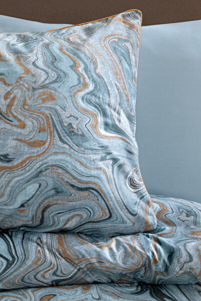 Yataş Charme Vina Mint Double Velvet Satin Duvet Cover Set