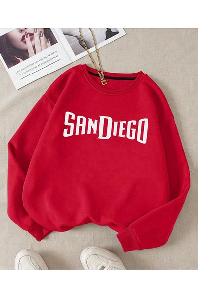 FAVORİST Суитшърт с кръгло деколте и щампа SANDIEGO