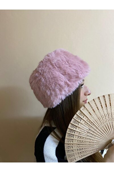 sema aksesuar قبعة على شكل قلب من القطيفة باللون الوردي - هدية - قبعة شتوية م...