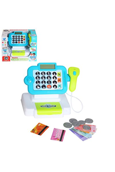 scntoys Sesli ve Işıklı Dokunmatik Yazarkasa Mavi Barkod Okuyuculu Oyuncak Ya...