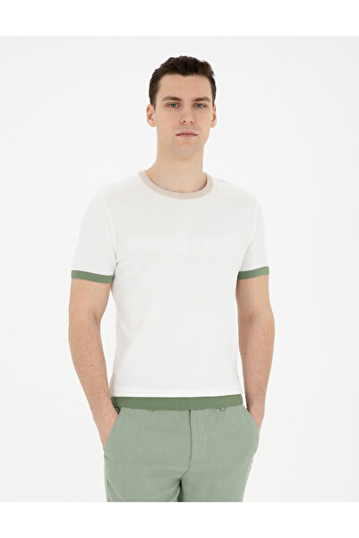 Pierre Cardin White Slim Fit Crew Neck Knitwear T-Shirt 50288086-Vr013