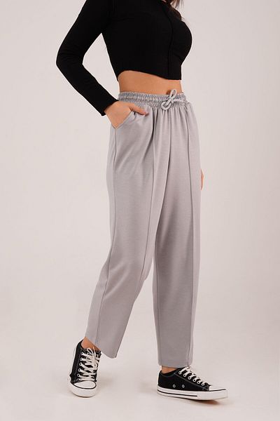 Hipo Trend Γκρι Modal Jogger αθλητική φόρμα με λεπτομέρεια ραφής