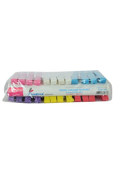 LokmanAVM 24 Pieces Mixed Color Plastic Sycamore Clothes Pegs - Zp-142