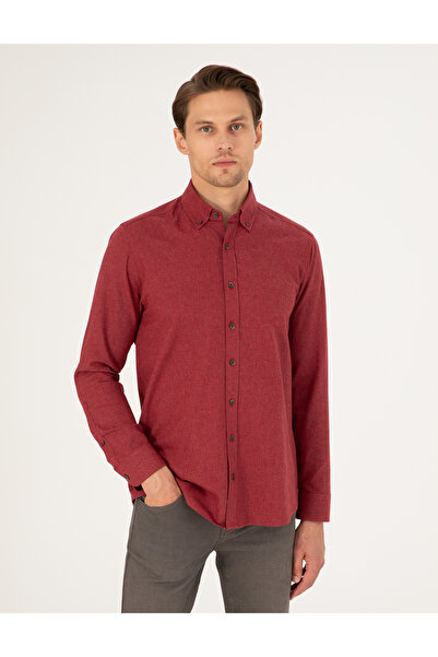 Pierre Cardin Vişne Regular Fit Uzun Kollu Gömlek 50292106-VR223