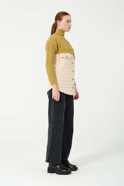 Hatun Atila Pulover din tricot tricotat cu diamante matlasat Hatunatila - 4874