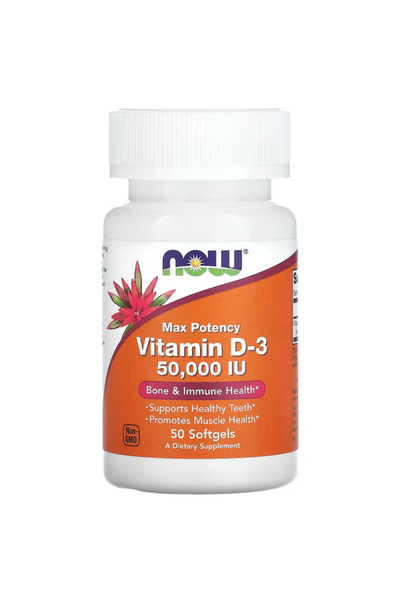 Now Foods, Vitamin D3, Max Potency, 50,000 IU, 50 Softgels usa vers.987
