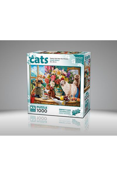 Ks Games Family Cats Near the Window 1000 Piece Puzzle