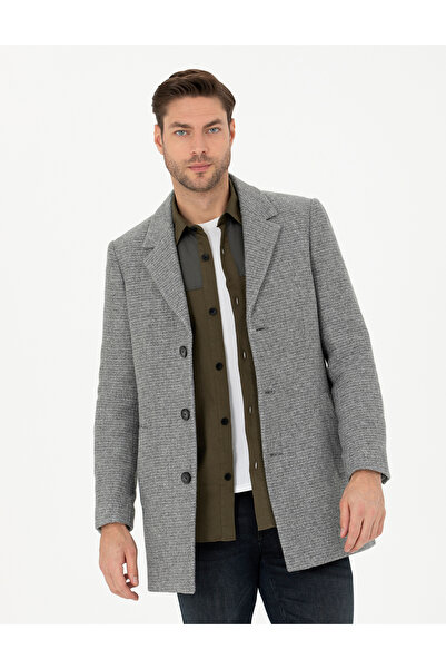 Pierre Cardin Gray Ex. Slim Fit Stamp Coat 50284099-Vr024