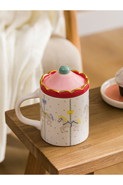 LC Waikiki كوب سيراميك مطبوع عليه دائري مختلط من LCW HOME سعة 450 مل