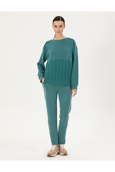 Pierre Cardin بنطال رياضي بقصة عادية باللون الأخضر الداكن 50290934 -VR079