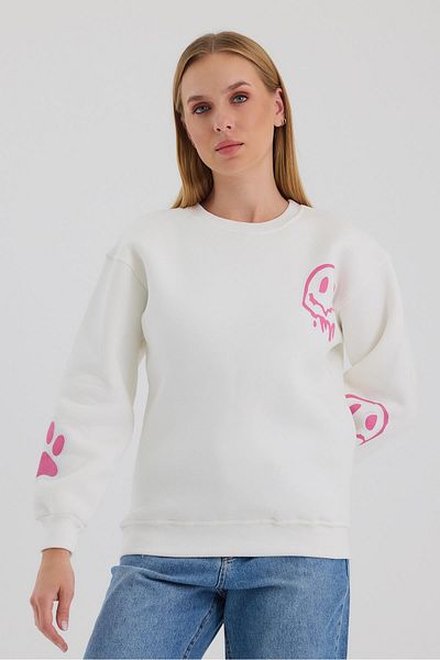 Ceylen Πολύχρωμο φούτερ Unisex Oversize με στάμπα