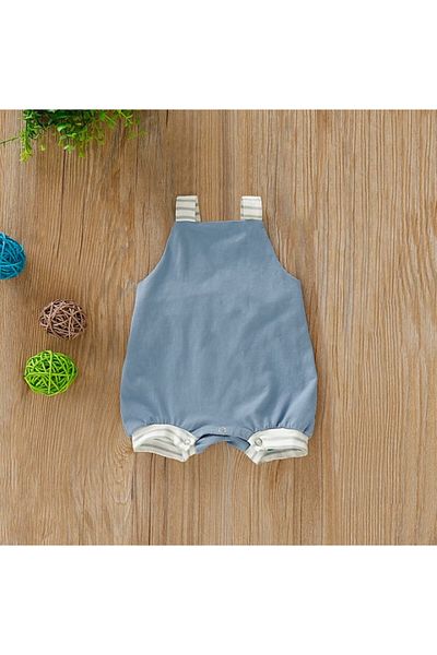 OEM Salopeta cu dungi pentru bebelusi,Bleu, 80