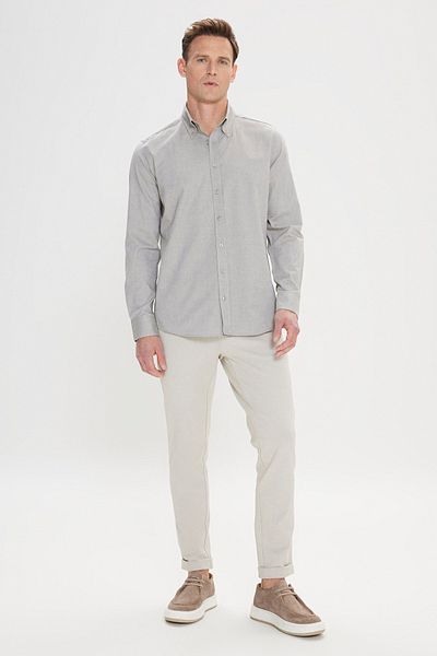 ALTINYILDIZ CLASSICS Ανδρικό πουκάμισο Oxford 100% βαμβακερό γιακά με κουμπιά με λεπτή εφαρμογή