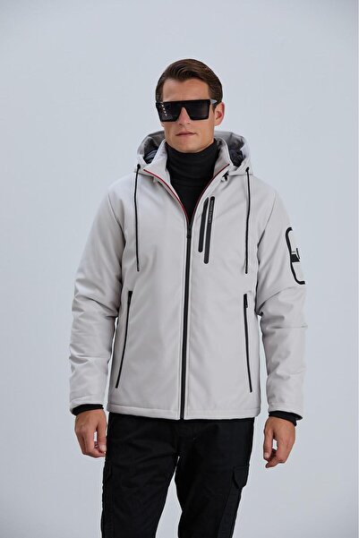 PIQUE Men's Hooded Zippered Soft Gel Coat